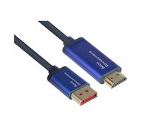 GoodConnections Cable DisplayPort 1.4 a HDMI 2.0, 3 metros, Color Azul, DP1.4-St.-HDMI2.0-St.