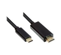 GoodConnections GC-M0100 Cable Adaptador USB-C a HDMI 2.0, 1 Metro, Negro, 4K UHD 3840x2160, Plug and Play, Conectores Chapados en Oro