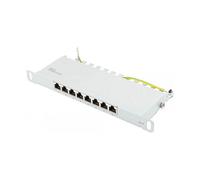 GoodConnections GC-N0123 Patch Panel RJ45 Cat 6, 8 Puertos Gigabit Ethernet, 0.5U Rack, Gris