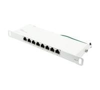 GoodConnections GC-N0125 Panel de Parcheos Cat 6, 8 Puertos RJ-45 Gigabit, Blindado S/UTP, 0.5U Rack, 22/26 AWG, Color Blanco