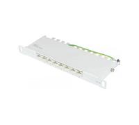 GoodConnections GC-N0129 Patch Panel RJ45 Cat6a 8 Puertos 10 Gigabit Ethernet 0.5HE Rack Gris para Cable AWG 22/26