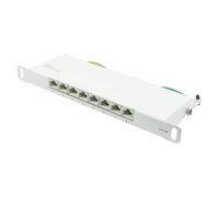 GoodConnections GC-N0131 Patch Panel 8 Puertos RJ-45 Cat6a S/UTP 10 Gigabit Ethernet 0.5U Rack Blanco para Cable 22/26 AWG