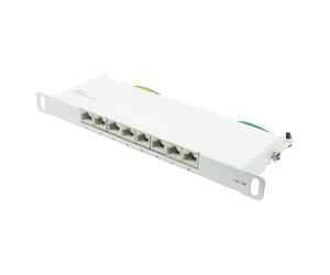 GoodConnections GC-N0131 Patch Panel 8 Puertos RJ-45 Cat6a S/UTP 10 Gigabit Ethernet 0.5U Rack Blanco para Cable 22/26 AWG