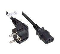 GoodConnections P0130-S025 Cable de alimentación Schuko 90° IEC C13, 2.5m, Negro, 250V/10A, H05VV-F 3x1mm², ENEC10