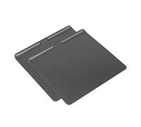 GoodCook AirPerfect - Hojas de galletas aisladas de acero antiadherente de 16 x 14 pulgadas, bandejas para hornear sin quemaduras con asas grandes, juego de 2, gris