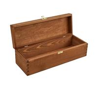 GoodFreshDecor Caja de Madera con Tapa - Caja para Vino 36 x 11 x 10 cm - Caja para Botellas - Caja Regalo con Cierre Dorado - Marrón