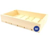 GoodFreshDecor Caja De Madera De Pino Para Frutas Y Verduras Al Vino De Almacenamiento Natural Para Decorar Multiusos 30 x 20 x 6 cm