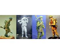 GoodFYouth 1/35 Kit de maquetas de Resina de Soldados británicos de la Segunda Guerra Mundial Modelos de Soldados sin Pintar y sin ensamblar (4 Figuras) //o6R7Lj7