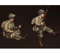 GoodFYouth 1/35 Kit de maquetas de Resina de Soldados estadounidenses de la Segunda Guerra Mundial sin Pintar y sin ensamblar (2 Figuras) //L7e9s9