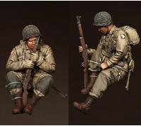 GoodFYouth 1/35 Kit de maquetas de Resina de Soldados estadounidenses de la Segunda Guerra Mundial sin Pintar y sin ensamblar (2 Figuras) //L7e9s35
