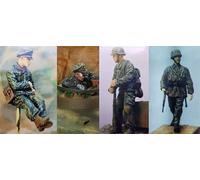 GoodFYouth 1/35 Kit de Modelo de Resina de Soldado alemán de la Segunda Guerra Mundial sin Pintar ni ensamblar (4 Figuras) //7T4k0j48