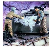 GoodFYouth 1/35 Kit de Modelo de Resina de Soldado de Tanque alemán de la Segunda Guerra Mundial sin Pintar ni ensamblar (2 Personas, sin Tanque) //F9s6lj108