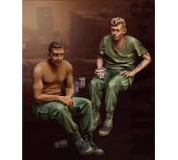 GoodFYouth 1/35 Kit de Modelo de Resina de Soldado de Tanque Estadounidense de la Segunda Guerra Mundial sin Pintar ni ensamblar (2 Soldados, sin Tanque) //5T4kj20w