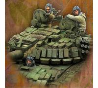 GoodFYouth 1/35 Kit de Modelo de Resina de Soldado de Tanque soviético de la Segunda Guerra Mundial sin Pintar ni ensamblar (3 Personas, sin Tanque) //o7A4Lj5