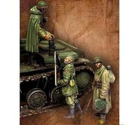 GoodFYouth 1/35 Kit de Modelo de Resina de Soldado de Tanque soviético de la Segunda Guerra Mundial sin Pintar ni ensamblar (3 Personas, sin Tanque) //o7A4Lj3