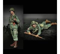 GoodFYouth 1/35 Kit de Modelo de Resina de Soldado Estadounidense de la Segunda Guerra Mundial sin Pintar ni ensamblar (2 Figuras) //8T9kj123w