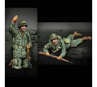 GoodFYouth 1/35 Kit de Modelo de Resina de Soldado Estadounidense de la Segunda Guerra Mundial sin Pintar ni ensamblar (2 Figuras) //8T9kj142w