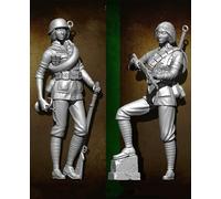 GoodFYouth 1/35 Kit de Modelo de Resina de Soldado Femenina China de la Segunda Guerra Mundial sin Pintar y sin ensamblar (2 Personas) //g809s25