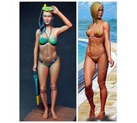 GoodFYouth 1/35 Kit de Modelo de Resina de Soldado Femenino de Ciencia ficción sin Pintar ni ensamblar (2 Personas) //F9s7lj12