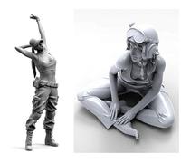 GoodFYouth 1/35 Kit de Modelo de Resina de Soldado Femenino de Ciencia ficción sin Pintar ni ensamblar (2 Personas) //F9s7lj14