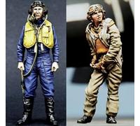 GoodFYouth 1/35 Kit de Modelo de Resina de Soldado piloto de avión Estadounidense de la Segunda Guerra Mundial sin Pintar ni ensamblar (2 Figuras, sin avión) //4T6kj7w