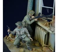 GoodFYouth 1/35 Maqueta de Resina de Soldado británico de la Segunda Guerra Mundial sin Pintar ni ensamblar (2 Figuras) //L9s7Lj4