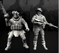 GoodFYouth 1/35 Maqueta de Resina de Soldado Comando Europeo sin Pintar y sin ensamblar (para 2 Personas) //l9z0f31
