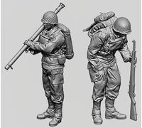 GoodFYouth 1/35 Soldado Estadounidense de la Segunda Guerra Mundial en Resina Kit Modelo sin Pintar ni Montar (2 Figuras) //B6Z4F4
