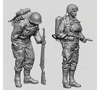 GoodFYouth 1/35 Soldado Estadounidense de la Segunda Guerra Mundial en Resina Kit Modelo sin Pintar ni Montar (2 Figuras) //B6Z4F5