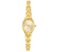GOODLIYA Relojes de lujo para mujer con pequeña pulsera vintage, elegante esfera ovalada, reloj de pulsera de cuarzo de moda, Oro, Moda
