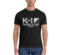 GOODLlFE K-1 Kickboxing World GP Camiseta Vintage Clothes Men's T-Shirt Big And Tall T Shirts for Men, Negro , L