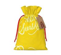 Goodlooking Hello Sunshine Bolsa de regalo con correa de cáñamo - Bolsa de regalo de Navidad, fiesta de cumpleaños, bolsa con cordón