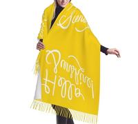 Goodlooking Hello Sunshine - Bufanda con flecos de cachemira para mujer, bufanda de moda, chal para cabeza, bufanda larga, ideal para otoño e invierno