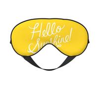 Goodlooking Hello Sunshine - Máscara de ojos suave con estampado de Hello Sunshine, sombra nocturna elástica, vendas a prueba de luz para avión, yoga, viajes