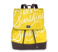 Goodlooking Hello Sunshine - Mochila de cuero para mujer, bolsa para libros de escuela secundaria y universidad, mochila ligera e informal para cada temporada
