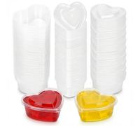 Goodma 36 recipientes de Almacenamiento de Slime en Forma de corazón de 150 ml, Caja de plástico Transparente con Tapas