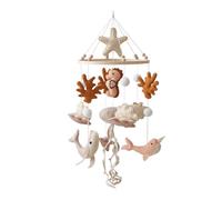 GOODMOM Ocean Nursery Mobile para niños y niñas, cuna de género neutro, móvil de caballito de mar, medusas, manta California Pro, hecho a mano, para cuna, estructura resistente para recién nacidos