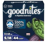 GoodNites Bedtime Pants for Boys, Size Small/Medium, 44 Count