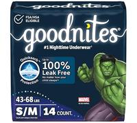 GoodNites Ropa interior para dormir para niños, S-M, 14 unidades (el embalaje puede variar)