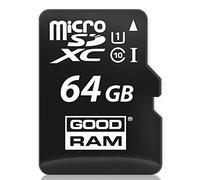 Goodram 64GB microSDXC Class 10 UHS I Memoria Flash SDXC Clase 10 UHS-I - Tarjeta de Memoria (64 GB, SDXC, Clase 10, UHS-I, 30 MB/s, Negro)