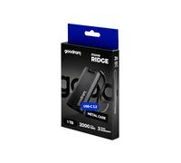 GoodRam - Disco Duro Externo SSD de 1 TB - USB 3.2 Gen. 2x2 Tipo-C - Move Ridge Black - Velocidad de Lectura de hasta 2000 MB/s, Velocidad de Escritura de hasta 2000 MB/s - 75×32×9,5 mm