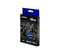 GoodRam - Disco Duro Externo SSD de 2 TB - USB 3.2 Gen. 2x2 Tipo-C - Move Ridge Black - Velocidad de Lectura de hasta 2000 MB/s, Velocidad de Escritura de hasta 2000 MB/s - 75×32×9,5 mm