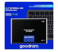 Goodram SSD 2TB CX400 Gen.2 2048GB Solid State Drive SSD con Interfaz SATA III 3D TLC NAND Flash Chips de 2,5 Pulgadas para acelerar su PC hasta 10 Veces, Color Negro 2048 GB 2 TB