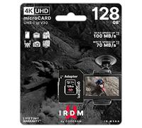 Goodram - Tarjeta IRDM MicroSD UHS-I U3 con Adaptador - 128 GB, hasta 100 MB/s, V30, Apta para 4K - A Prueba de Golpes y Resistente al Agua - Fiabilidad Extrema, Velocidad de vídeo Clase V30