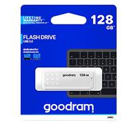 Goodram UME2 USB Stick - Memoria USB 2.0, 128 GB - Velocidad de Lectura hasta 20 MB/s - Velocidad de Escritura hasta 5 MB/s - Tapa Protectora - Material Antideslizante - Blanco