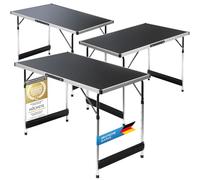 GOODS+GADGETS® 3X Mesas Plegables Negras Altura Regulable 100x60 cm
