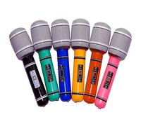 GOODS+GADGETS 6 micrófonos inflables para fiestas, carnaval, 33 cm, micro hinchables