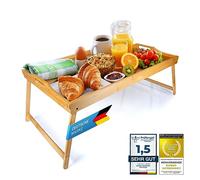 GOODS+GADGETS® Bandeja de Cama de bambú con Patas Plegables - 70x45 cm