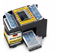 Goods+Gadgets® Barajador de Cartas Eléctrico para 4 Barajas | Mezclador automático XXL para naipes de hasta 90 mm - funciona con 4 pilas AA