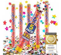GOODS+GADGETS® Cañón de Confeti XXL 100 cm - Set de 5